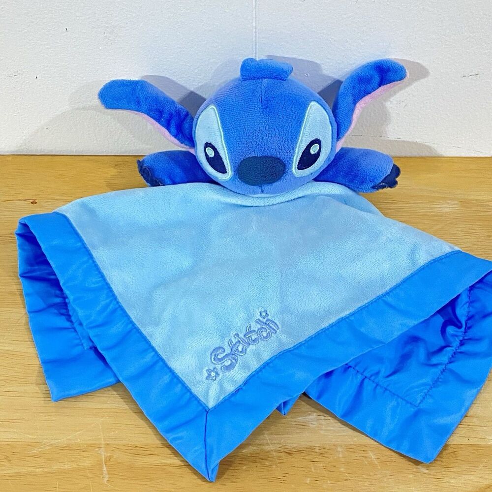Disney Stitch Lovey Plush Security Blanket Blue Boys Girls Baby Shower Gift